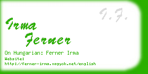 irma ferner business card